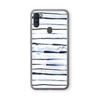 Ink Stripes: Samsung Galaxy A11 Transparant Hoesje Ink Stripes: Samsung Galaxy A11 Transparant Hoesje