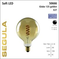 LED Globelamp 125 goud 6W 160 Lumen 1900K E27 dimbaar Segula