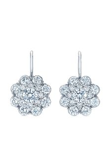 KWIAT boucles d'oreilles Cluster Double Halo en or blanc 18ct ornées de diamants - Argent