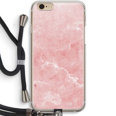 Roze marmer: iPhone 6 / 6S Transparant Hoesje met koord