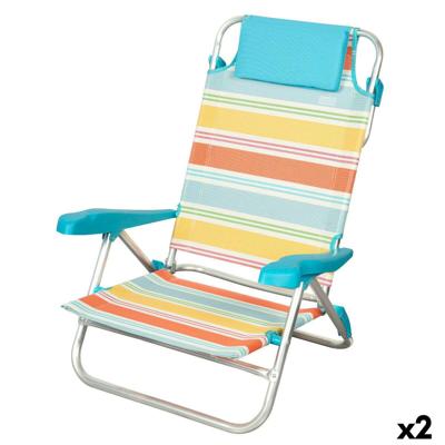 Strandstoel Aktive Multicolour 48 x 90 x 60 cm (2 Stuks)