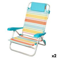 Strandstoel Aktive Multicolour 48 x 90 x 60 cm (2 Stuks)