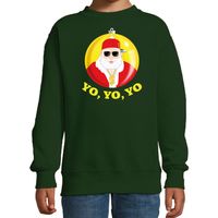 Kersttrui/sweater voor kinderen - Kerstman - groen - Yo Yo Yo - thumbnail