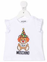 Moschino Kids haut volanté à motif Teddy - Blanc