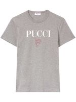 PUCCI t-shirt en coton à logo imprimé - Gris