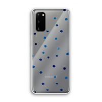 Blauwe stippen: Samsung Galaxy S20 Transparant Hoesje