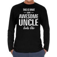 Awesome uncle / oom cadeau t-shirt long sleeves heren - thumbnail