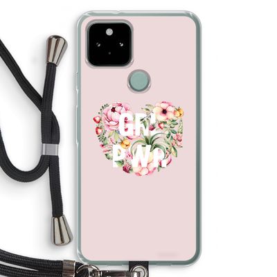 GRL PWR Flower: Pixel 5 Transparant Hoesje met koord