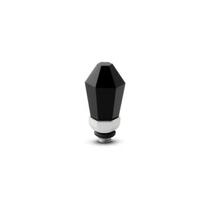 Melano Twisted Icle Steentje Black Zilver