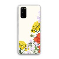Wilde bloemen: Samsung Galaxy S20 Transparant Hoesje