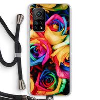 Neon bloemen: Xiaomi Mi 10T 5G Transparant Hoesje met koord