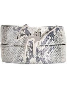 Giuseppe Zanotti ceinture à effet peau de serpent - Gris