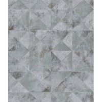 Topchic Behang Graphic Shapes Facet metallic grijs