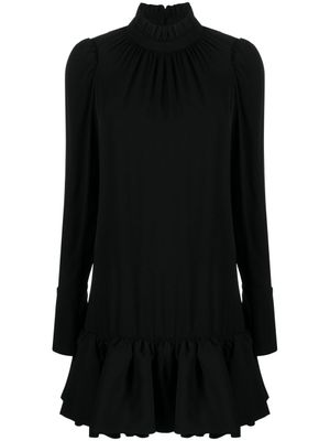 Rabanne robe courte à ourlet volanté - Noir