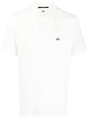 C.P. Company polo à logo brodé - Blanc