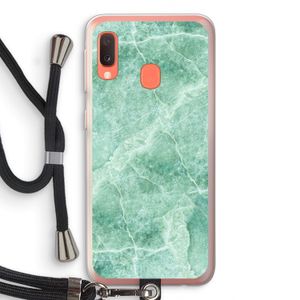 Groen marmer: Samsung Galaxy A20e Transparant Hoesje met koord