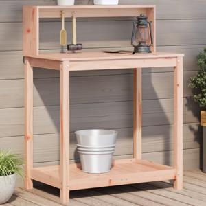 VidaXL Oppottafel met schappen 82,5x50x109,5 cm massief douglashout