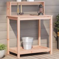 VidaXL Oppottafel met schappen 82,5x50x109,5 cm massief douglashout