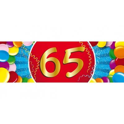 65 jaar leeftijd sticker - 19 x 6 cm - 65 jaar verjaardag - jubileum - versiering