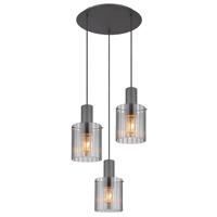 Globo HanglampTulivar design smoke glas 3-lichts - 15904-3HR