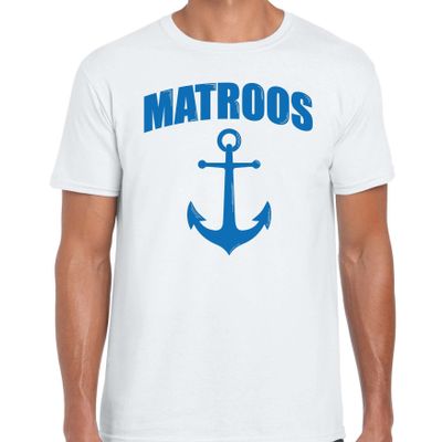 Matroos met anker verkleed t-shirt wit voor heren