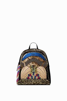 Mini-rugzak met borduursels en pailletten - BLACK - U Mini-rugzak met borduursels en pailletten - BLACK - U