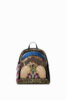 Mini-rugzak met borduursels en pailletten - BLACK - U