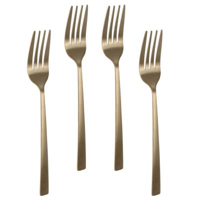 Bellatio design Gebaksvorkjes - 4x stuks - goud - RVS - taartvorkjes - 15 cm Bellatio design Gebaksvorkjes - 4x stuks - goud - RVS - taartvorkjes - 15 cm