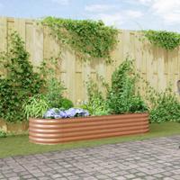 Verhoogde plantenbak Bruin 240 x 80 x 44 cm Staal