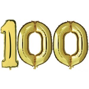 Gouden 100 jaar ballonnen feestversiering
