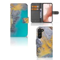 Samsung Galaxy S23 | Bookcase | Marble Blue Gold