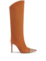 Alexandre Vauthier bottes à ornements en cristal 105 mm - Marron