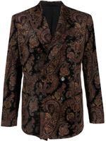 ETRO blazer en velours côtelé à motif cachemire - Noir