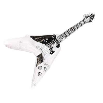Kruger Rock gitaar - 2x - opblaasbaar - 100 cm - zwart/wit - verkleed accessoires volwassenen