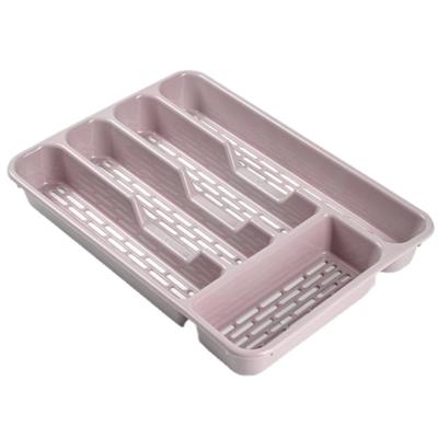 Plasticforte Bestekbak - bestekhouder - 5 vaks - roze - 33 x 24 x 4 cm - Kunststof