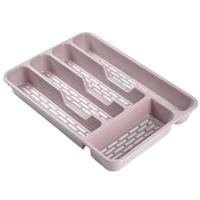 Plasticforte Bestekbak - bestekhouder - 5 vaks - roze - 33 x 24 x 4 cm - Kunststof