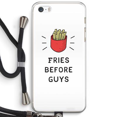 Fries before guys: iPhone 5 / 5S / SE Transparant Hoesje met koord
