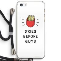 Fries before guys: iPhone 5 / 5S / SE Transparant Hoesje met koord