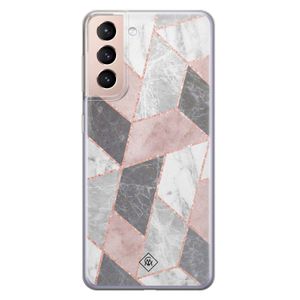Samsung Galaxy S21 siliconen telefoonhoesje - Stone grid