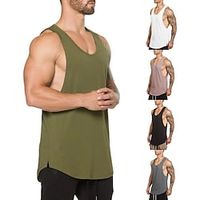 Voor heren Hardlooptanktop Training tanktop Mouwloos Ves / Mouwloos Zomer Katoen Ademend Sneldrogend Yoga Fitness Hardlopen Sportkleding Sportkleding Zwart Wit Groen Lightinthebox