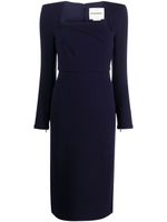 Roland Mouret robe mi-longue en laine à manches longues - Bleu - thumbnail