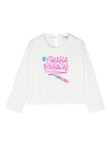 Chiara Ferragni Kids sweat en coton à logo imprimé - Blanc