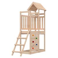 Speeltoren met ladder en rotswand 52,5x110,5x214 cm grenenhout - thumbnail