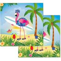 20x Dieren thema flamingo tafel servetten 33 x 33 cm