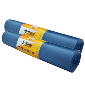 Voordeelpakket van 50x stuks extra grote afvalzakken/vuilniszakken van 120 liter blauw