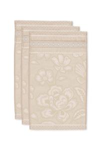 Pip Studio Gastendoek Set/3 Jasmin Jacquard Zand 30x50cm