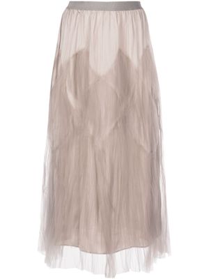 JNBY jupe en tulle à taille haute - Marron