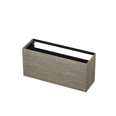 INK - Onderkast 2 Laden Push To Open 65cm Hout Decor - 1400x450x650 Mm - Greige Eiken