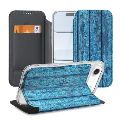 iPhone Air Book | Wallet Case | Wood Blue