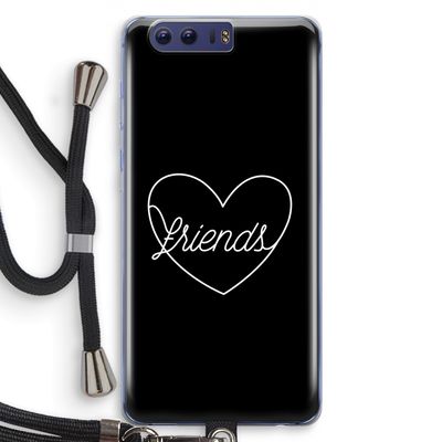 Friends heart black: Honor 9 Transparant Hoesje met koord